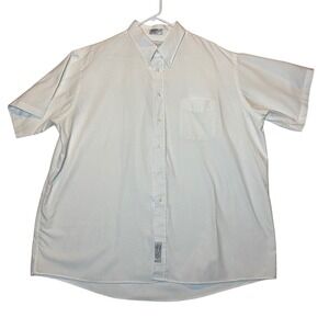 Alexander Lloyd Big Man White Short Sleeve Button Down‎ Dress Shirt 18.5 USA